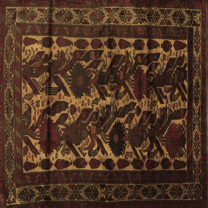 Square Persian Brown Traditional Rug, tr2668brn