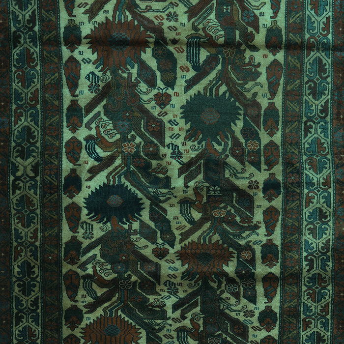 Machine Washable Persian Turquoise Traditional Area Rugs, wshtr2668turq