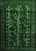 Machine Washable Persian Emerald Green Traditional Area Rugs, wshtr2668emgrn