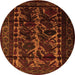 Square Persian Orange Traditional Rug, tr2668org