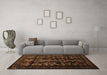 Machine Washable Persian Brown Traditional Rug in a Living Room,, wshtr2668brn