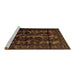 Sideview of Machine Washable Persian Brown Traditional Rug, wshtr2668brn