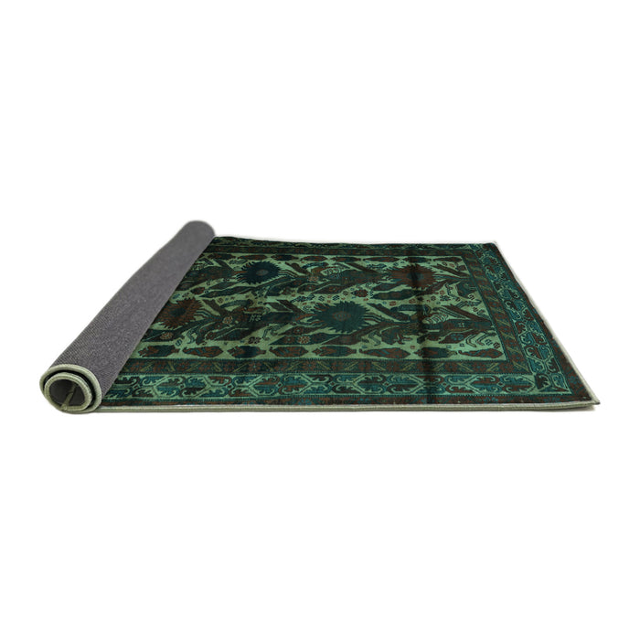 Sideview of Persian Turquoise Traditional Rug, tr2668turq
