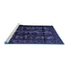 Sideview of Machine Washable Persian Blue Traditional Rug, wshtr2668blu