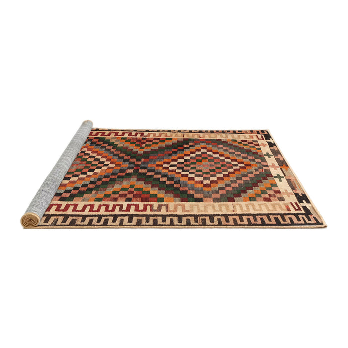 Sideview of Machine Washable Traditional Peru Brown Rug, wshtr2669