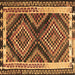 Square Southwestern Brown Country Rug, tr2669brn