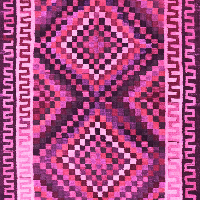 Machine Washable Southwestern Pink Country Rug, wshtr2669pnk