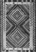 Serging Thickness of Machine Washable Southwestern Gray Country Rug, wshtr2669gry