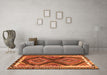 Machine Washable Southwestern Orange Country Area Rugs in a Living Room, wshtr2669org