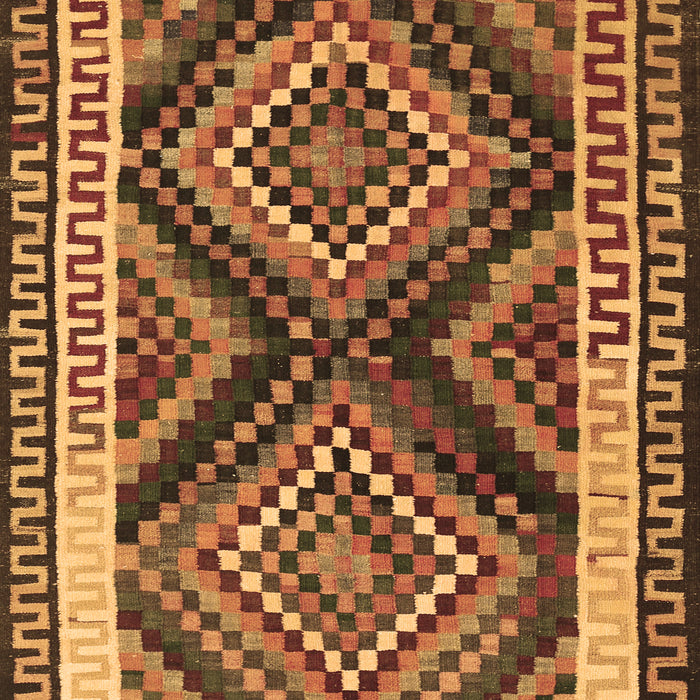 Machine Washable Southwestern Brown Country Rug, wshtr2669brn