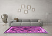 Machine Washable Southwestern Purple Country Area Rugs in a Living Room, wshtr2669pur