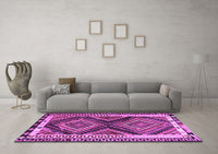 Machine Washable Southwestern Purple Country Rug, wshtr2669pur