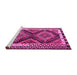 Sideview of Machine Washable Southwestern Pink Country Rug, wshtr2669pnk