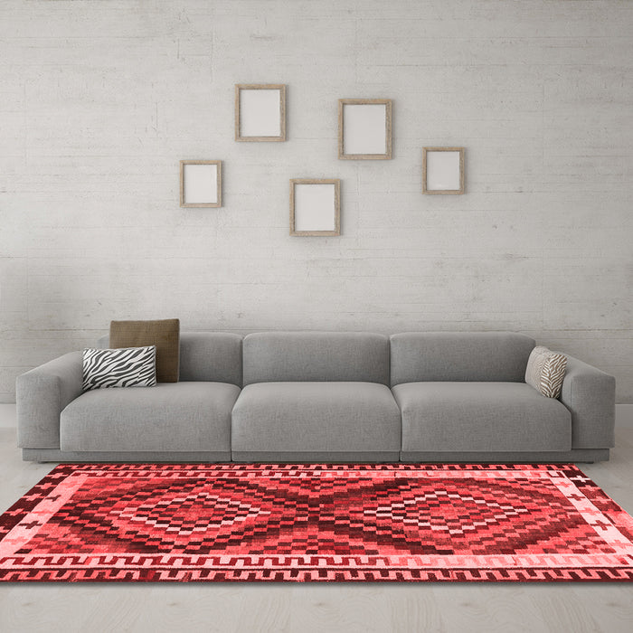 Country Red Washable Rugs