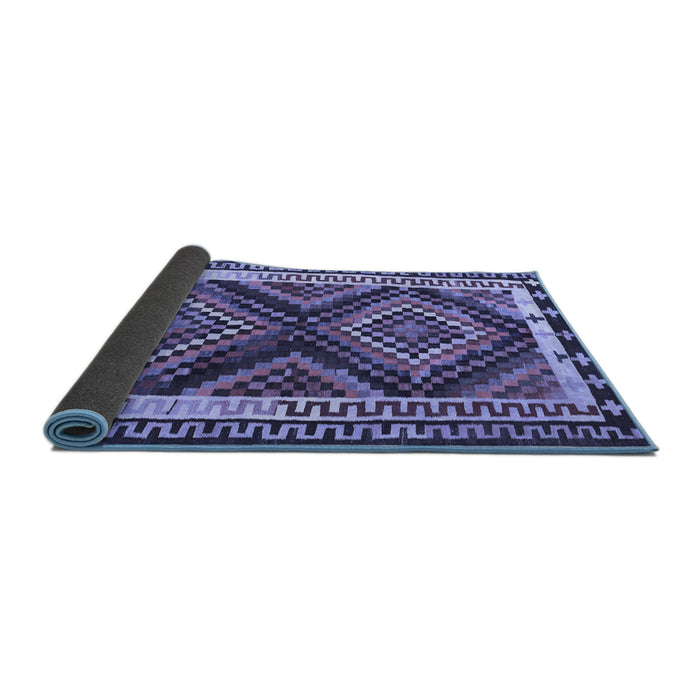 Sideview of Southwestern Blue Country Rug, tr2669blu