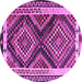 Round Southwestern Purple Country Rug, tr2669pur