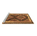 Sideview of Machine Washable Southwestern Brown Country Rug, wshtr2669brn