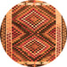 Square Southwestern Orange Country Rug, tr2669org