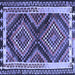 Square Southwestern Blue Country Rug, tr2669blu