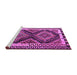 Sideview of Machine Washable Southwestern Purple Country Area Rugs, wshtr2669pur