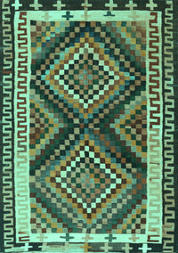 Southwestern Turquoise Country Rug, tr2669turq