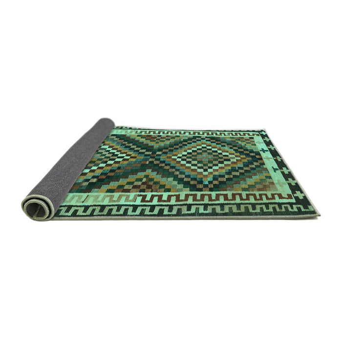 Sideview of Southwestern Turquoise Country Rug, tr2669turq