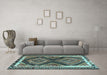 Machine Washable Southwestern Light Blue Country Rug in a Living Room, wshtr2669lblu