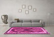 Machine Washable Southwestern Pink Country Rug in a Living Room, wshtr2669pnk