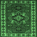 Square Machine Washable Persian Emerald Green Traditional Area Rugs, wshtr266emgrn