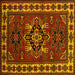 Square Machine Washable Persian Yellow Traditional Rug, wshtr266yw