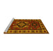 Sideview of Machine Washable Persian Yellow Traditional Rug, wshtr266yw