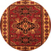 Machine Washable Persian Orange Traditional Area Rugs, wshtr266org