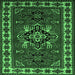 Square Persian Emerald Green Traditional Rug, tr266emgrn