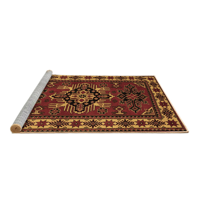 Sideview of Machine Washable Persian Brown Traditional Rug, wshtr266brn