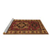 Sideview of Machine Washable Persian Brown Traditional Rug, wshtr266brn