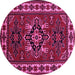Round Persian Pink Traditional Rug, tr266pnk