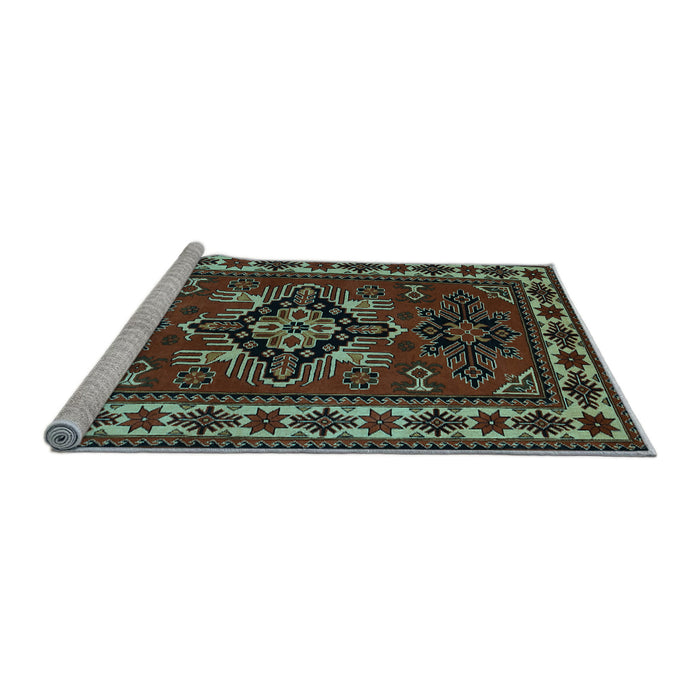 Sideview of Machine Washable Persian Light Blue Traditional Rug, wshtr266lblu