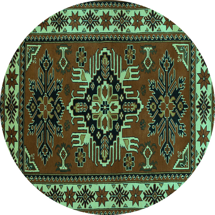 Round Persian Turquoise Traditional Rug, tr266turq