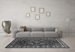 Machine Washable Persian Gray Traditional Rug in a Living Room,, wshtr266gry