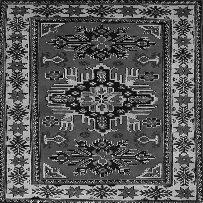 Round Machine Washable Persian Gray Traditional Rug, wshtr266gry