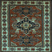 Square Machine Washable Persian Light Blue Traditional Rug, wshtr266lblu