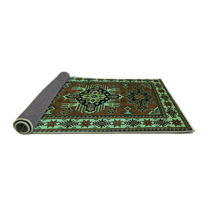 Sideview of Persian Turquoise Traditional Rug, tr266turq