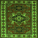 Round Machine Washable Persian Green Traditional Area Rugs, wshtr266grn