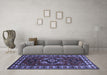 Machine Washable Persian Blue Traditional Rug in a Living Room, wshtr266blu