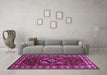 Machine Washable Persian Purple Traditional Area Rugs in a Living Room, wshtr266pur