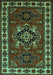 Machine Washable Persian Turquoise Traditional Area Rugs, wshtr266turq