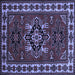 Square Machine Washable Persian Blue Traditional Rug, wshtr266blu