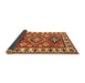 Sideview of Traditional Orange Gold Geometric Rug, tr267