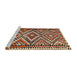 Sideview of Machine Washable Traditional Sand Brown Rug, wshtr2670