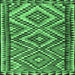 Square Machine Washable Persian Emerald Green Traditional Area Rugs, wshtr2670emgrn